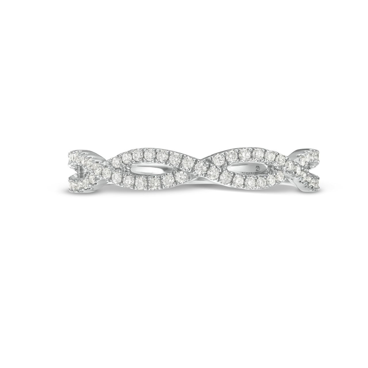 Petite Open Twist Full Diamond Wedding Band by Adorette