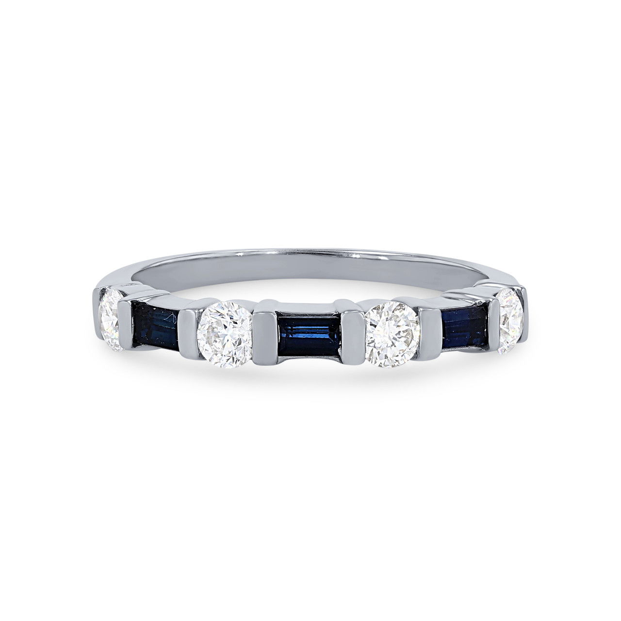 Diamond and sapphire baguette band sales