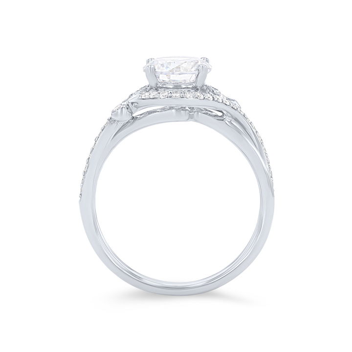 White Gold 18K Simon G. Bezel Accent Twist Engagement Setting