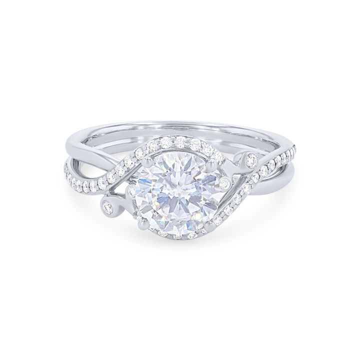 White Gold 18K Simon G. Bezel Accent Twist Engagement Setting