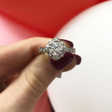 Verragio Renaissance Fiore Halo Engagement Setting In White Gold 14K