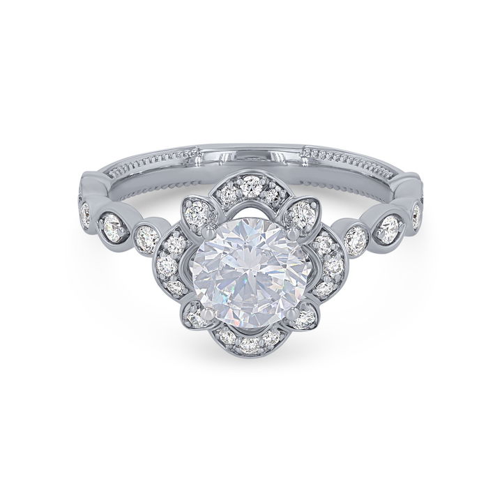 White Gold 14K Verragio Renaissance Fiore Halo Engagement Setting