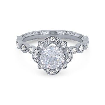 Verragio Renaissance Fiore Halo Engagement Setting In White Gold 14K