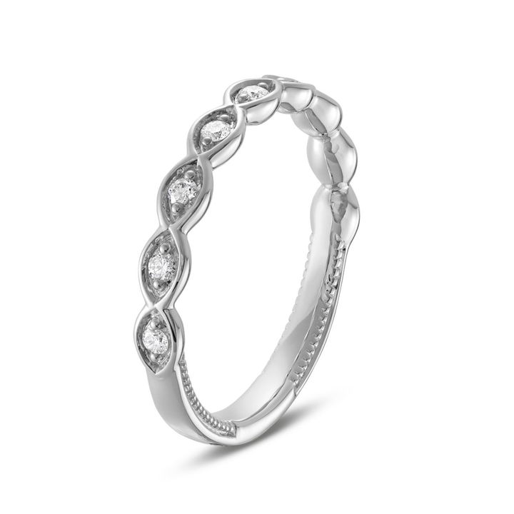 White Gold 14K Verragio Renaissance Scalloped Wedding Band