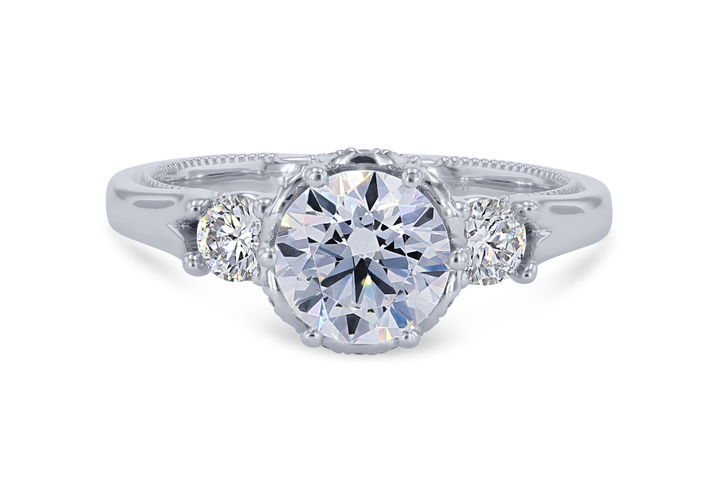 White Gold 14K Verragio Renaissance Three Stone Engagement Ring