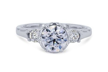 Verragio Renaissance Three Stone Engagement Setting In White Gold 14K