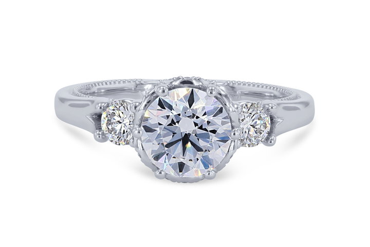 Verragio Renaissance Three Stone Engagement Setting In White Gold 14K