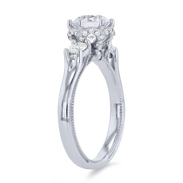 Verragio Renaissance Three Stone Engagement Setting In White Gold 14K
