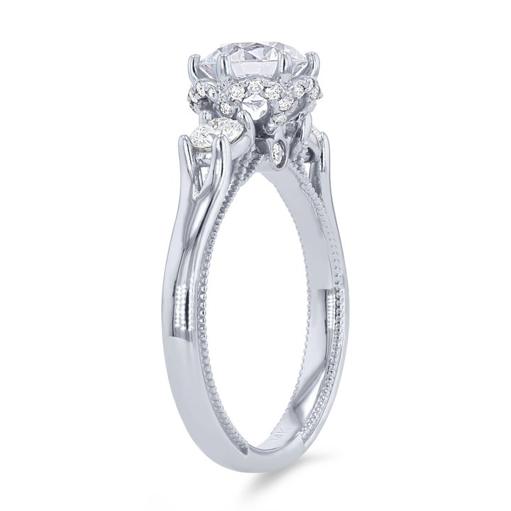 Verragio Renaissance Three Stone Engagement Setting In White Gold 14K
