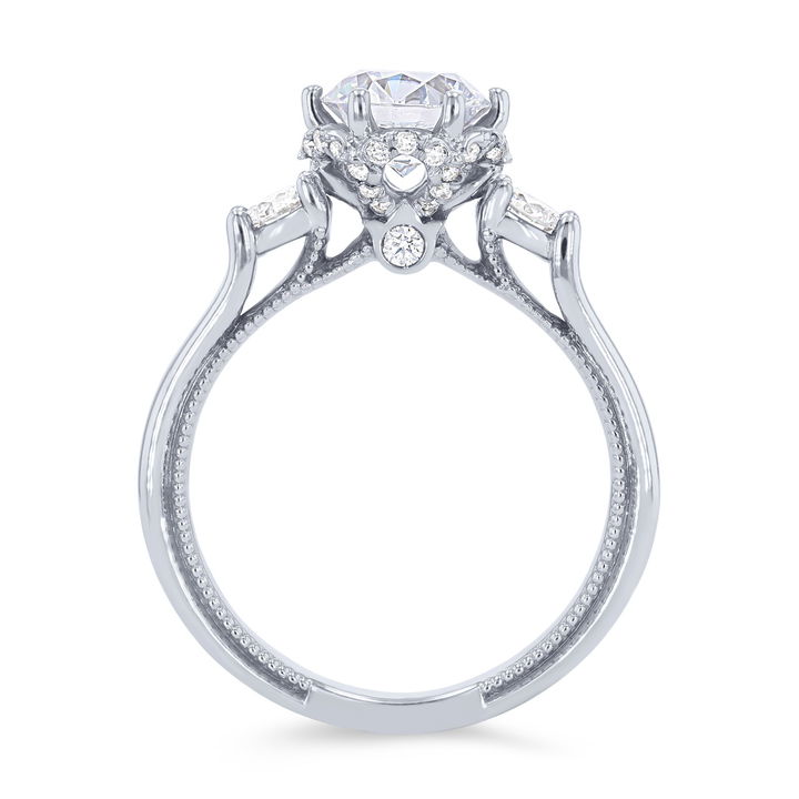 White Gold 14K Verragio Renaissance Three Stone Engagement Ring