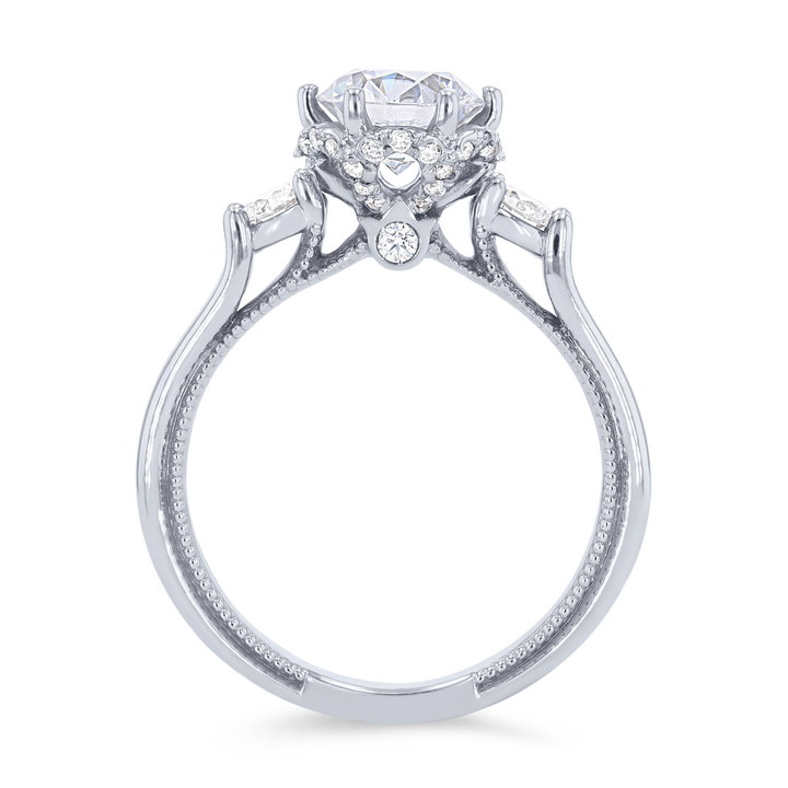Verragio Renaissance Three Stone Engagement Setting In White Gold 14K