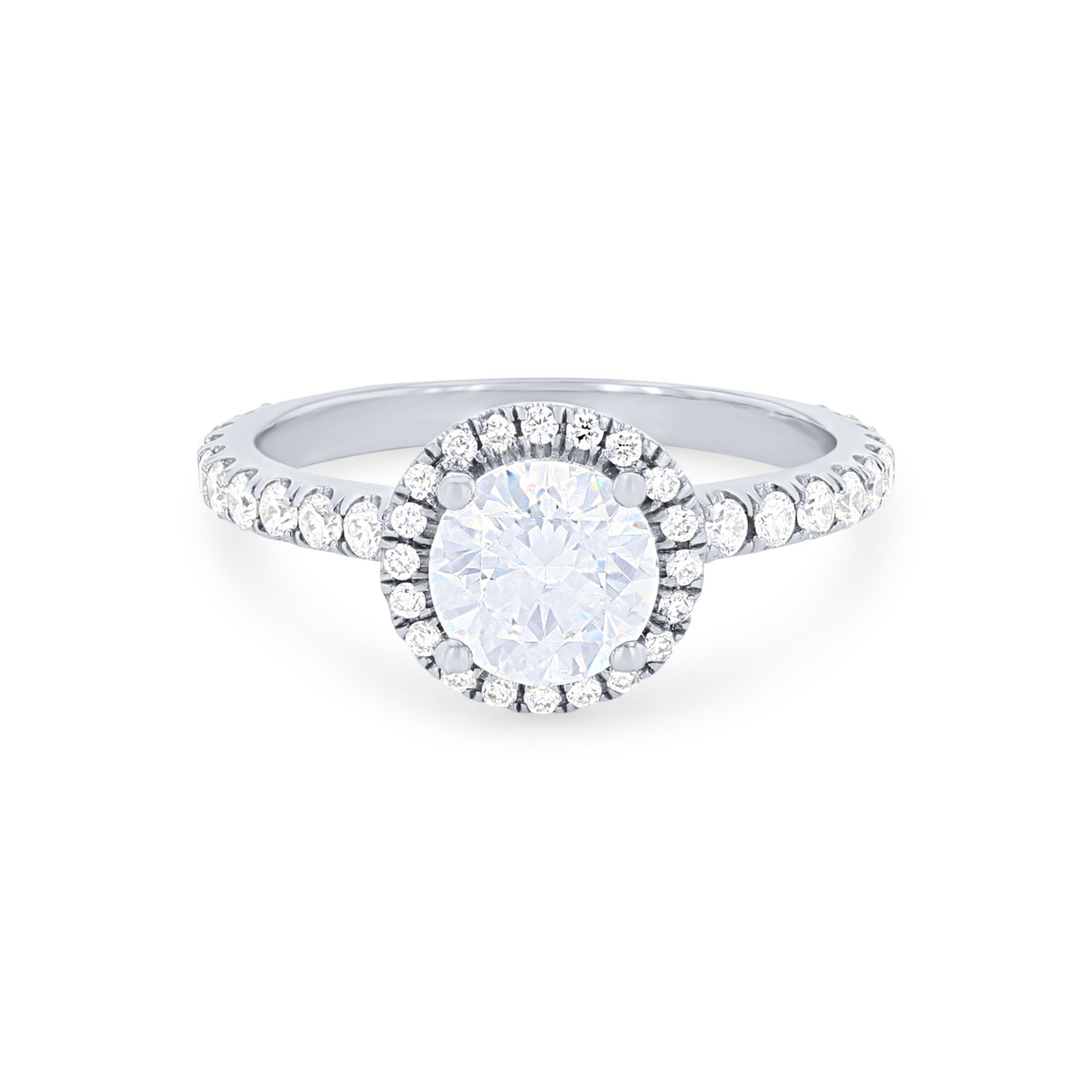 Michael M. Europa Petite Round Halo Engagement Setting