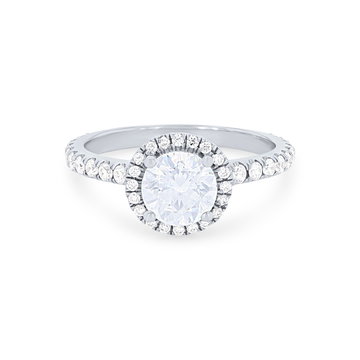 Michael M. Europa Petite Round Halo Engagement Setting In White Gold 18K