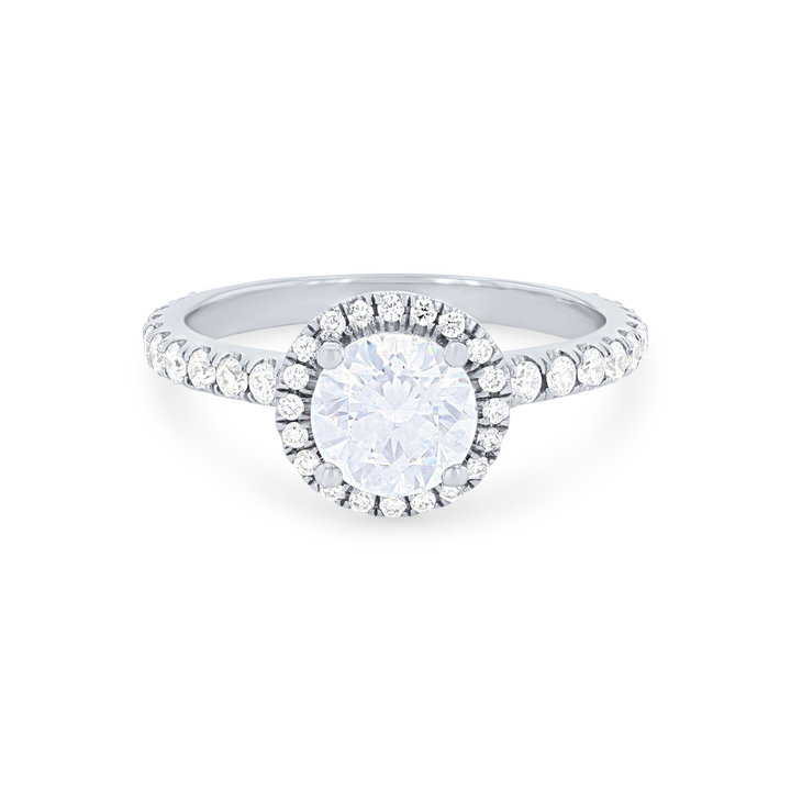 Michael M. Europa Petite Round Halo Engagement Setting In White Gold 18K