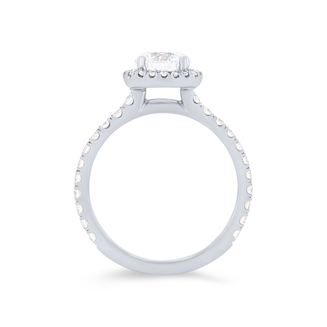 Michael M. Europa Petite Round Halo Engagement Setting