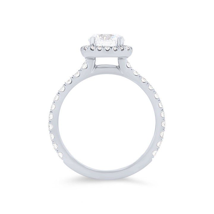 Michael M. Europa Petite Round Halo Engagement Setting In White Gold 18K