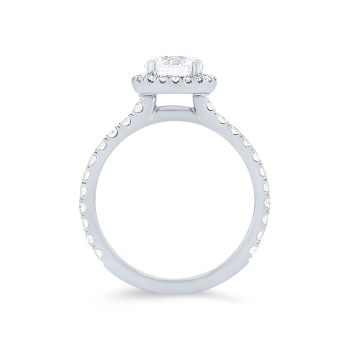 White Gold 18K Michael M. Europa Petite Round Halo Engagement Setting