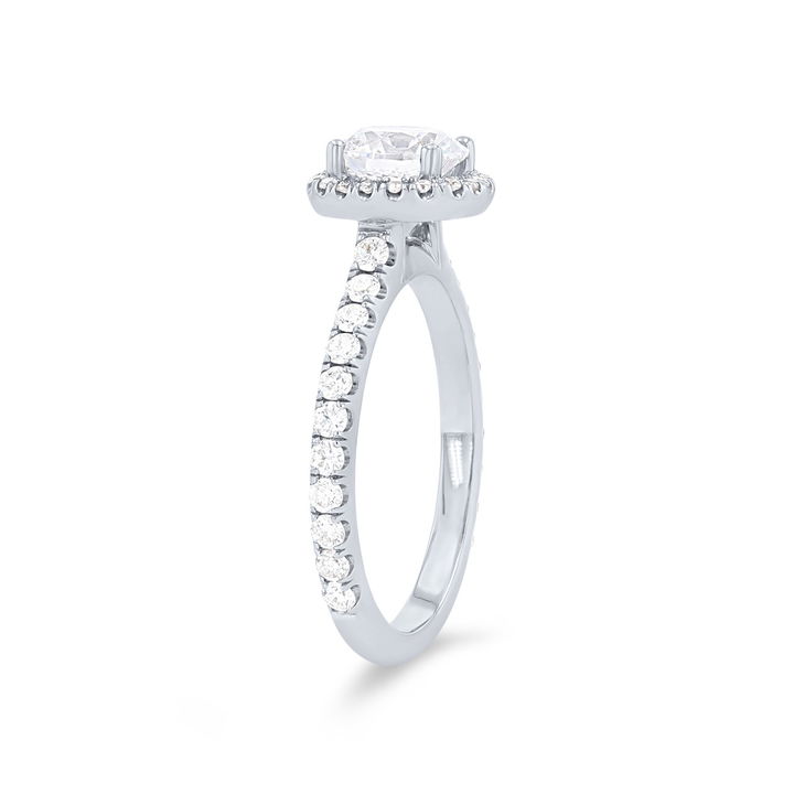 White Gold 18K Michael M. Europa Petite Round Halo Engagement Setting