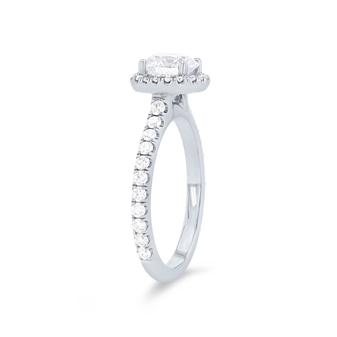 Michael M. Europa Petite Round Halo Engagement Setting