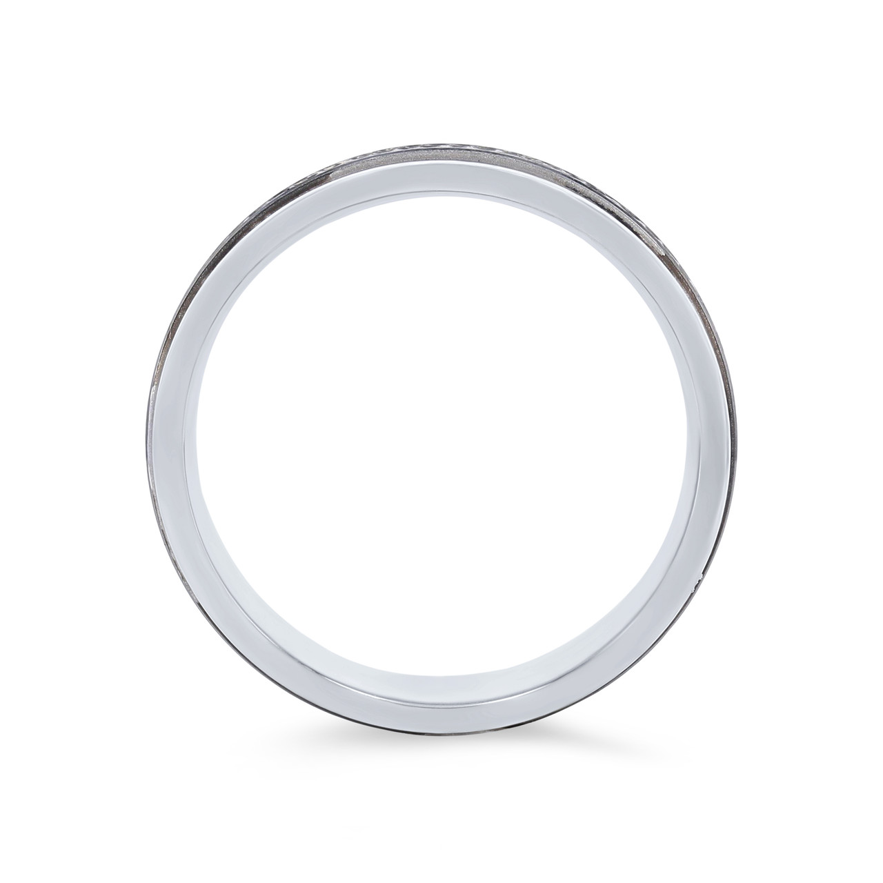 Hammered Black Rhodium 7mm Wedding Band