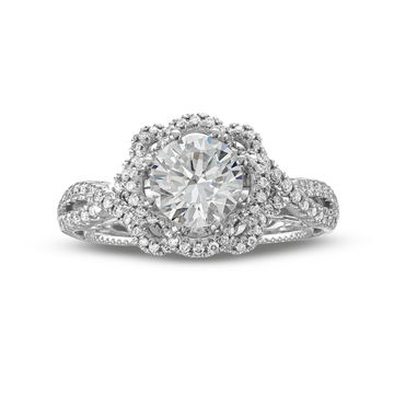 Verragio Insignia Floral Halo Engagement Setting In Rose Gold/white Gold 18K