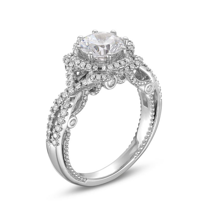 White Gold 18K Verragio Insignia Floral Halo Engagement Setting
