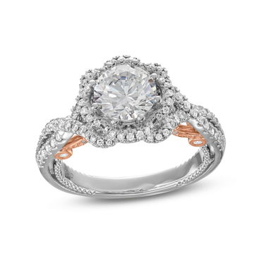 Verragio Insignia Floral Halo Engagement Setting In Rose Gold/white Gold 18K