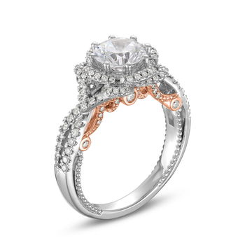Verragio Insignia Floral Halo Engagement Setting In Rose Gold/white Gold 18K