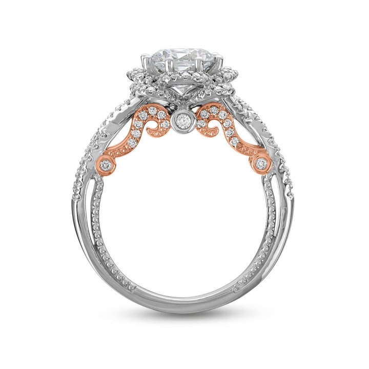 Verragio Insignia Floral Halo Engagement Setting In Rose Gold/white Gold 18K
