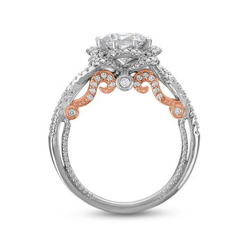 Verragio Insignia Floral Halo Engagement Setting In Rose Gold/white Gold 18K