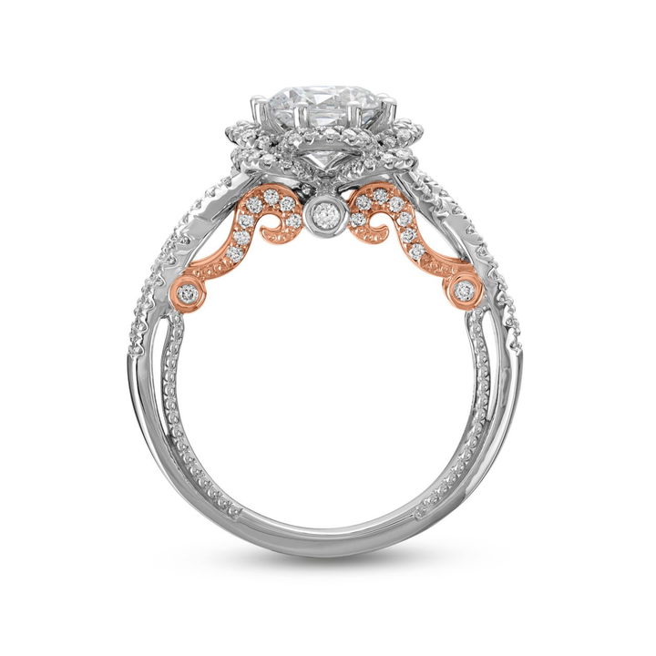 Verragio Insignia Floral Halo Engagement Setting In Rose Gold/white Gold 18K