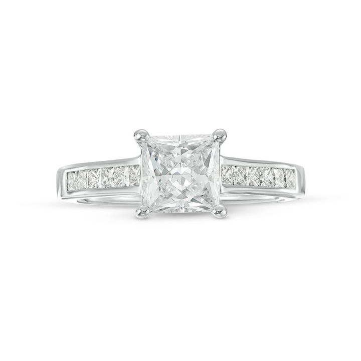 White Gold 14K Channel Princess Diamond Engagement Setting by Diamonds Direct Designs