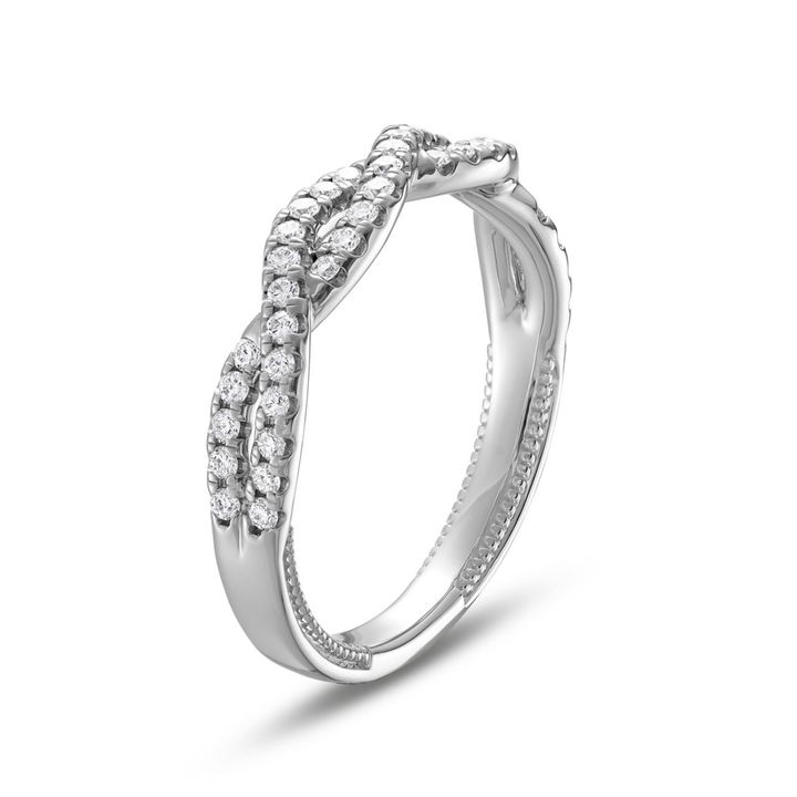 White Gold 14K Verragio Renaissance Twist Wedding Band