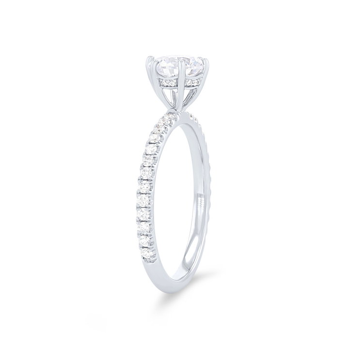 Michael M. Crown Six Prong Engagement Setting In White Gold 18K