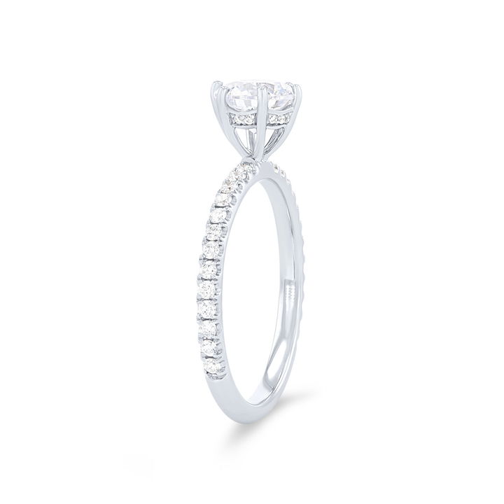 White Gold 18K Michael M. Crown Six Prong Engagement Setting