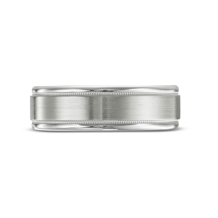 White Gold 14K Verragio Matte Milgrain 7mm Wedding Band