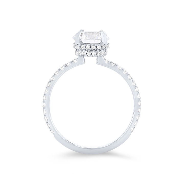 White Gold 18K Michael M. Crown Double Hidden Halo Engagement Setting