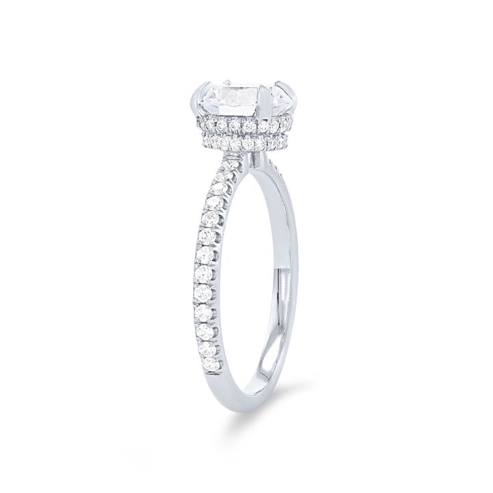 White Gold 18K Michael M. Crown Double Hidden Halo Engagement Setting