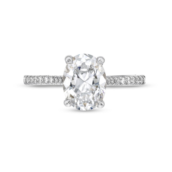 Simply Tacori Oval Cathedral Engagement Setting In Platinum