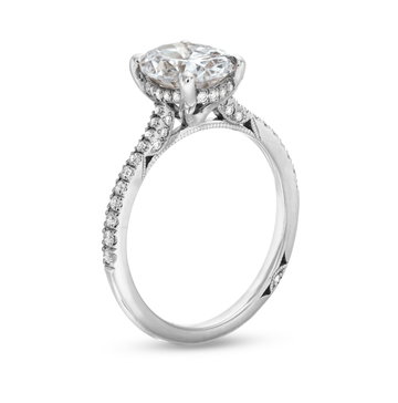 Simply Tacori Oval Cathedral Engagement Setting In Platinum