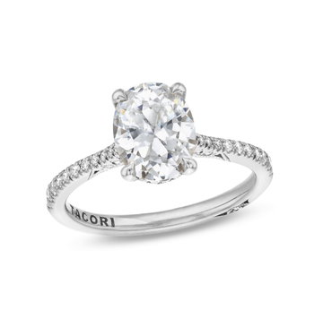Simply Tacori Oval Cathedral Engagement Setting In Platinum