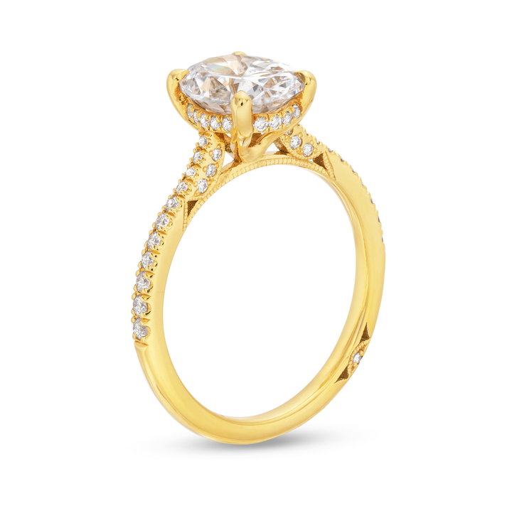 Simply Tacori Oval Cathedral Engagement Setting In Platinum