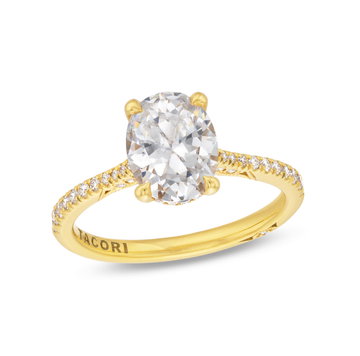 Simply Tacori Oval Cathedral Engagement Setting In Platinum