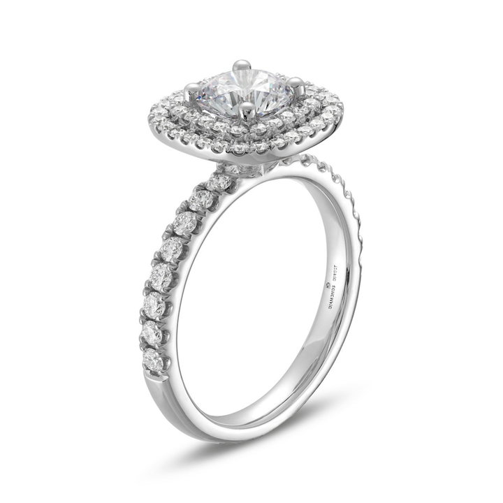 Double Halo Engagement Setting by Adorette In White Gold 14K