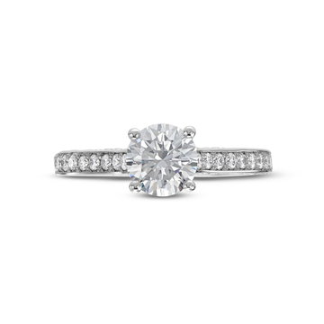 Beadset Three Sided Engagement Setting by Adorette In White Gold 14K