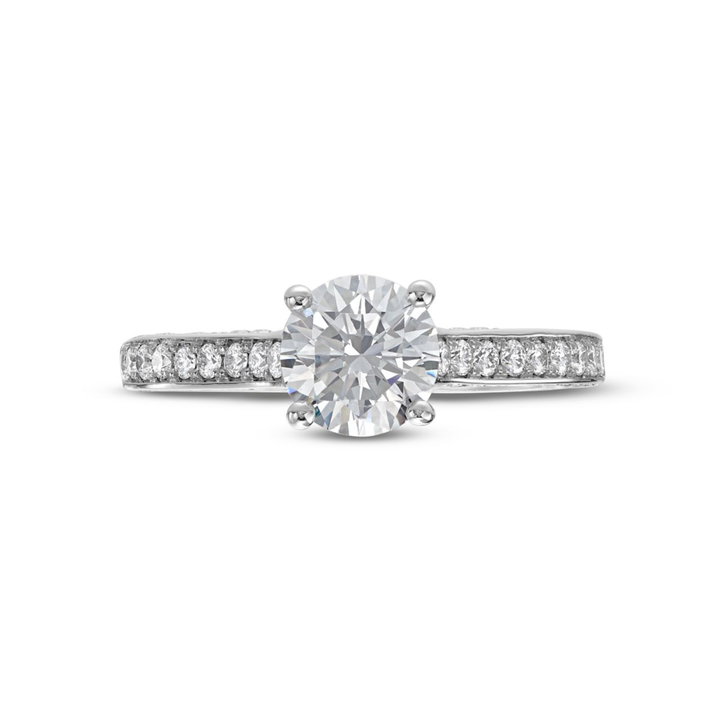 Beadset Three Sided Engagement Setting by Adorette In White Gold 14K