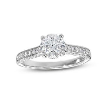 Beadset Three Sided Engagement Setting by Adorette In White Gold 14K