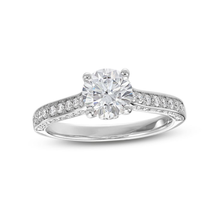 Beadset Three Sided Engagement Setting by Adorette In White Gold 14K