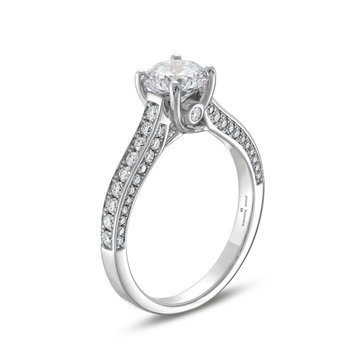 Beadset Three Sided Engagement Setting by Adorette In White Gold 14K