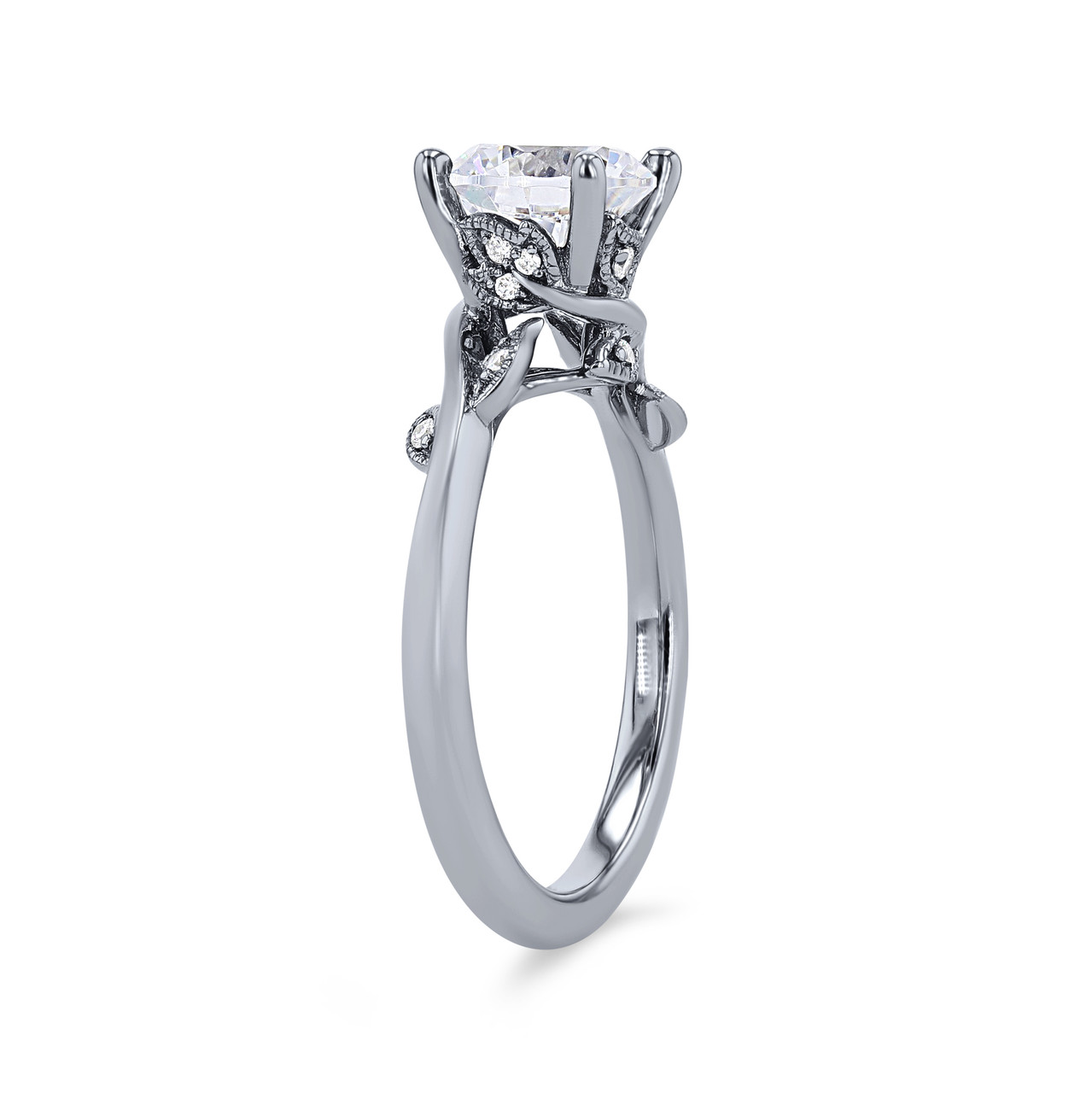 Artcarved Floral Vine Milgrain Engagement Setting 1